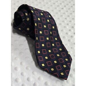 Vintage Lord & Taylor Silk Tie Made in USA Classic Squares Geometric Imported